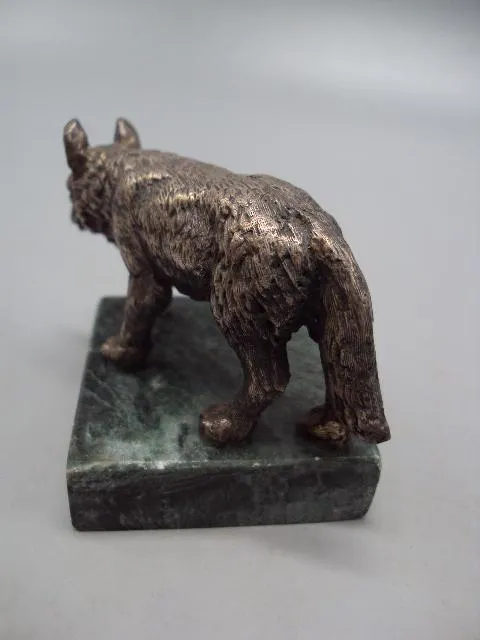 Купити Фигура на подставке статуэтка волк серебро 925 проба вес 221 г размер 5,3х8,7х5,2х5,2 см №14274