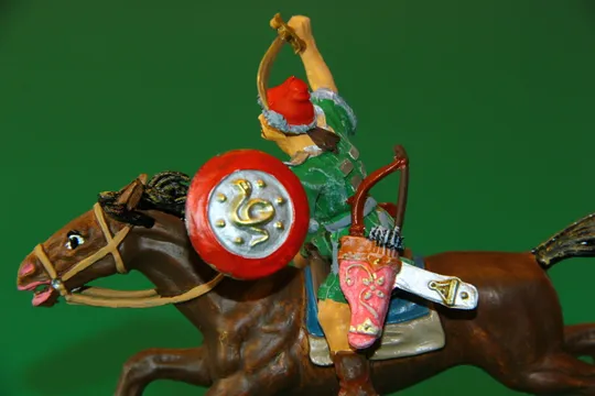 ГУН ІЗ МЕЧЕМ-САБЛЕЮ монголо-татарин №8761 ELASTOLIN 70мм ФРН Де купити