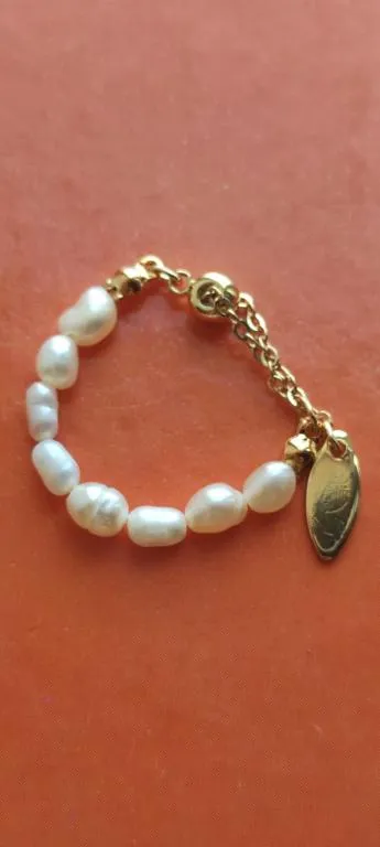 Подвеска-украшение кольцо на палец с настоящими жемчужинами, оригинально и стильно  fn492 Продаж