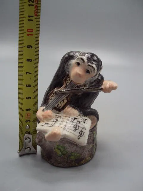 Фигура фарфор статуэтка ЛФЗ обезьяна квартет мартышка со скрипкой и нотами скрипач 8,7 см №14465 Продаж