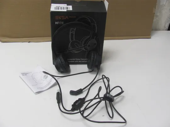 Купити Дротові навушники з мікрофоном, ігрова гарнітура ПК/PS/Xbox Gamer для центру обробки дзвінків, офісу, call center EKSA H12 Black (14)