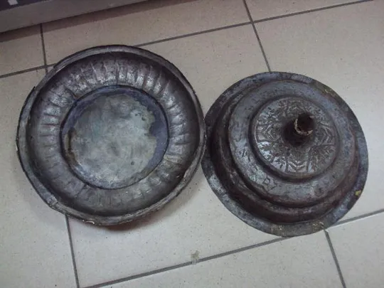 Сосуд Иудаика предмет быта культа с крышкой медь высота 15,5 см, диаметр 22,5 см №11422 З аукціону