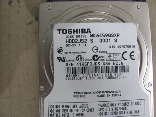 Жорсткий диск   2.5&quot; SATA Toshiba MK6459GSXP MK6475GSX 640GB 5400rpm 8MB З аукціону
