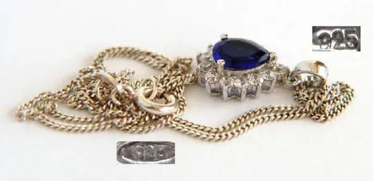 Підвіска DIANA сапфір циркони срібло 925 Austria Недорого