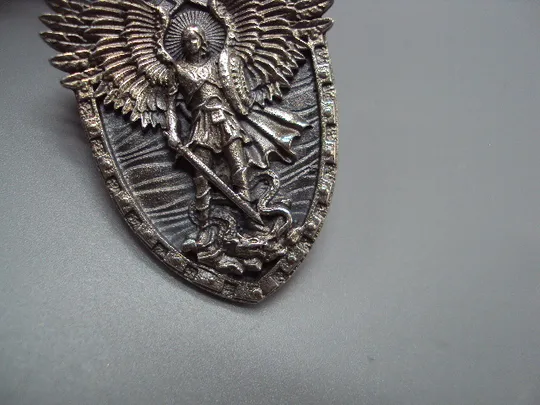 Кулон подвеска амулет святой Архангел Михаил серебро 925 проба вес 19,49 г авторская работа №15560 Недорого