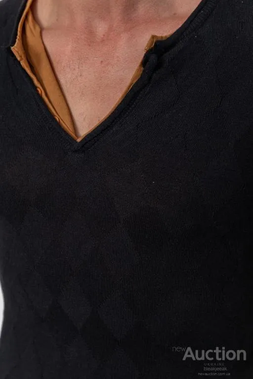 Свитер мужской, цвет черный, 235R2010 Де купити