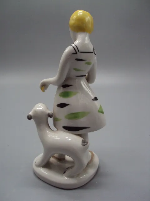 Фигура фарфор полонное ЗХК статуэтка девочка с козленком козликом высота 16 см №15610МЯ Недорого