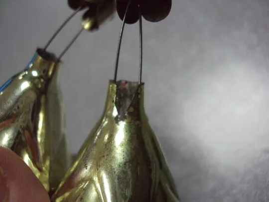 Елочные игрушки подвесные юла стекло ссср лот 2 шт длина 5,5 см №13198 Інтернет-аукціон