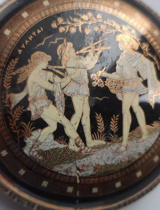 Купити Керамический сосуд/баночка распись настоящим 24к золотом,ручная работа,Греция ft325