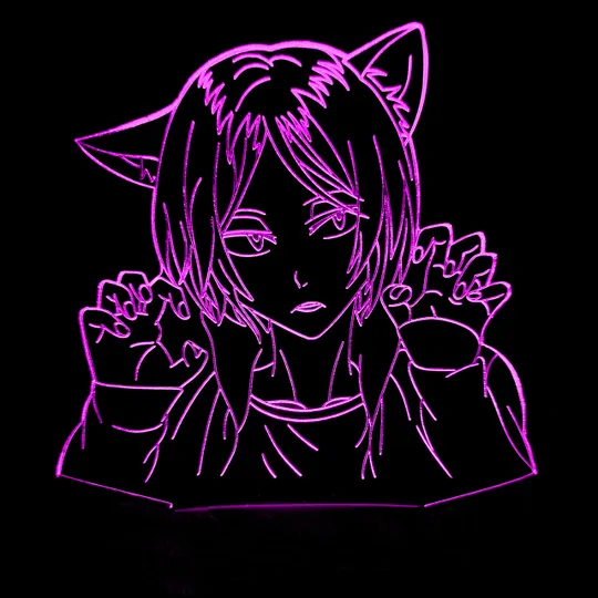 Акриловий світильник-нічник керування з телефона Дівчина кішка tty-n000995 Продаж
