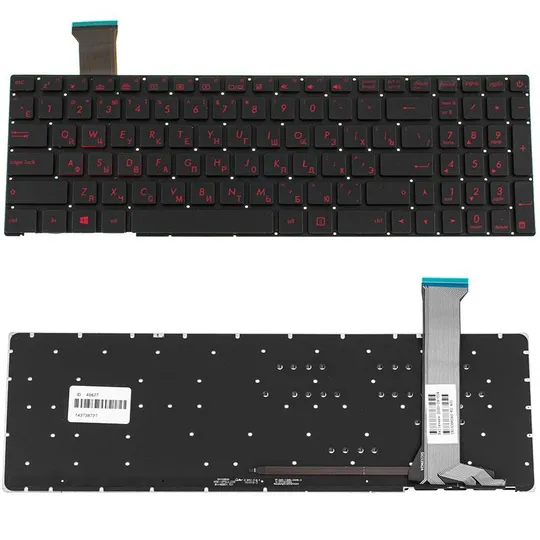 Купити Клавіатура для ноутбука ASUS (GL752VW series) rus, black, без фрейма, підсвічування клавіш