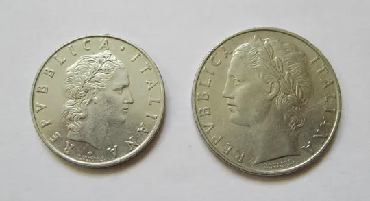 Купити 50 лір і 100 лір  = 1975 р. = ІТАЛІЯ - ИТАЛИЯ ==