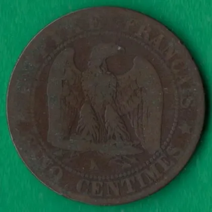 фото, 5 сантимів 1855 року K Франція [М]