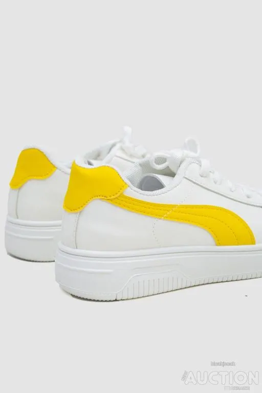 Кеды женские на шнурках, цвет бело-желтый, 248R151-22 Продаж