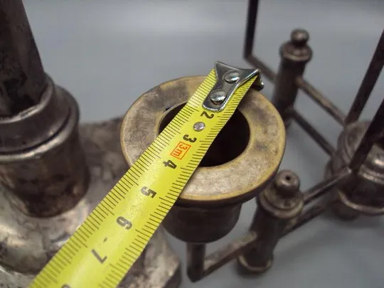 Канделябр подсвечник на 5 свечей серебро 800 проба голова Европа вес 1447 грамм высота 47 см №1368 Недорого