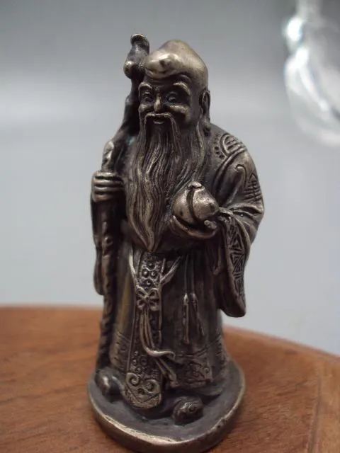 Фигура серебро статуэтка Три звездных старца Мудрец Фу, Мудрец Лу и Мудрец Шоу на подставке №14268 Недорого