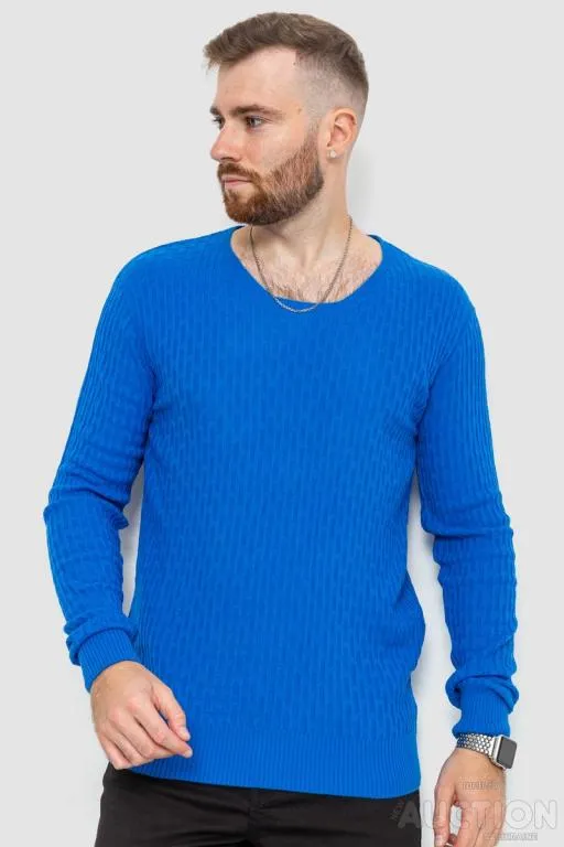 Свитер мужской однотонный, цвет электрик, 235R1394 Ціна
