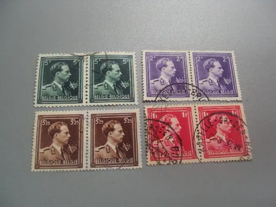 марки сцепки Бельгия 1936 стандарт личности король униформа глава лот гаш №2143 Ціна