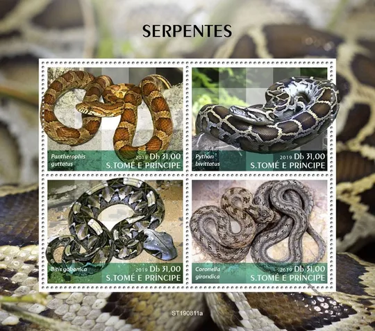 Купити Сан Томе и Принсипи-Змеи -2019. Чистый полный красивый комплект. MNH.