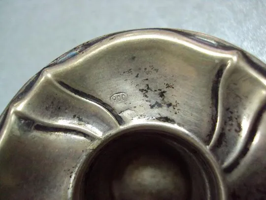 Деталь подсвечник верхняя часть верхушка серебро 800 проба вес 14,12 г размер 2,4 х 5,9 см №13572 Продаж