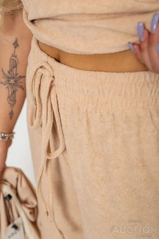 Спорт костюм женский махровый тройка, цвет бежевый, 102R5250 Недорого