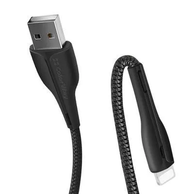 Дата кабель USB 2.0 AM to Lightning 1.0m led black ColorWay (CW-CBUL034-BK) З аукціону