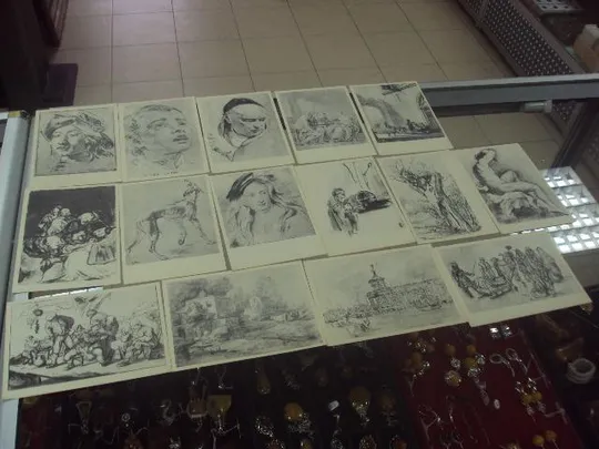 набор открыток рисунки старых мастеров 17-18 век 1959 15 шт  №1672 Характеристики