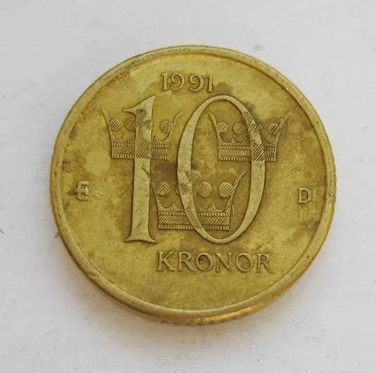 10 крон = 1991 г. = ШВЕЦИЯ # Ціна