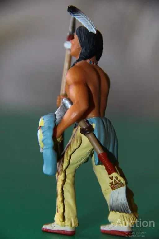 индеец воин Сиу с копьем SCHLEICH ФРГ 90-100мм Продаж