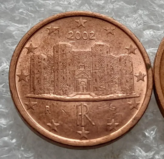 Купити (1851да) 1 та 2 євроцентіи 2002 Італія  - 2 монети одним лотом (1 и 2 евроцента 2002 Италия)