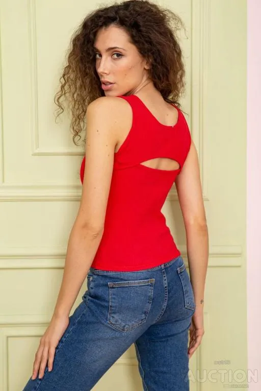 Хлопковая майка, красного цвета, 180R510 З аукціону
