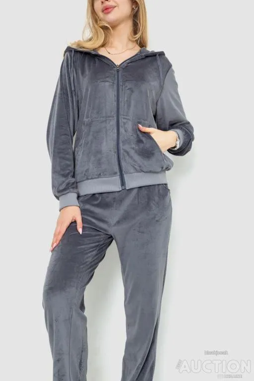 Купити Спорт костюм женский велюровый, цвет серый, 244R9110
