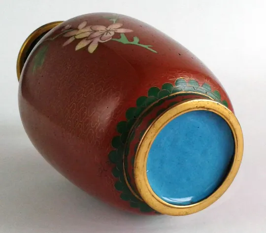 Антикварна колекційна ваза клуазоне Cloisonne латунь #1 Недорого