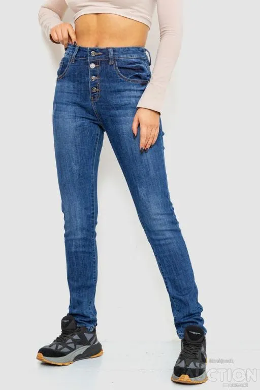 Джинсы женские с потертостями, цвет синий, 214R1417 З аукціону