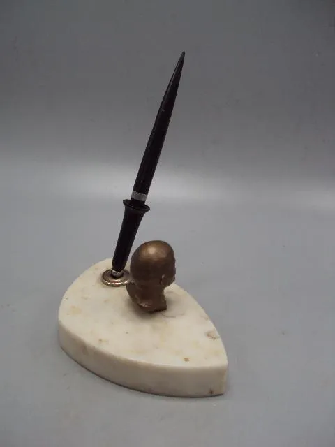 Письменный прибор с авторучкой Свердловский завод русский самоцвет Ленин бюст металл ручка №13709 Де купити