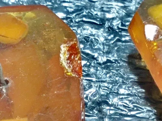 Запонки янтарь с серебром советские со сколом 11г. Продаж