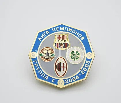 фото, Футбол значок Лига Чемпионов 2004-05 группа F: Шахтер Донецк, Барселона, Милан, Селтик