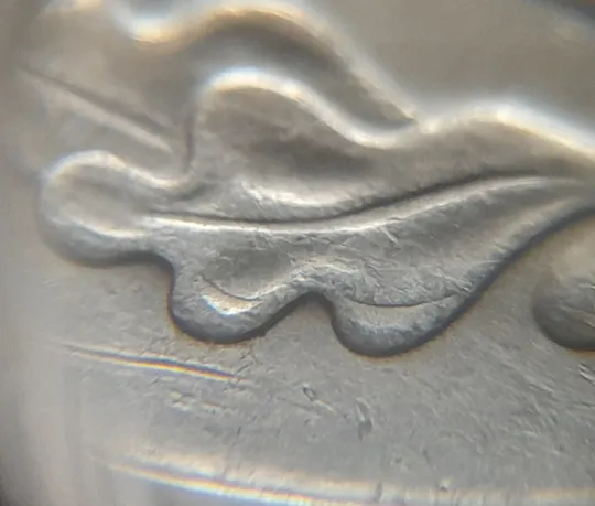 (6119) 25 копійок 1994 1БВм різновид розколів на лівому нижньому листі на аверсі (25 копеек 1994 1БВм брак) З аукціону