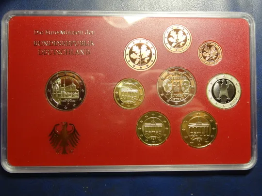Комплект євромонет Німеччини 2013 G (повний комплект+2 ювілейні) UNC Ціна