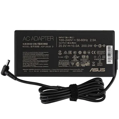 фото, Оригінальний блок питания для ноутбука ASUS 20V, 10A, 200W, 4.5*3.0мм-PIN, black, RECTANGULAR