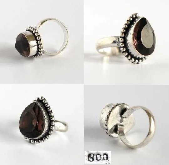 Купити Срібна каблучка кільце з турмаліном, 800 проба, Holland