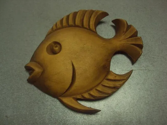 Скульптура дерево рыбка №608 Ціна