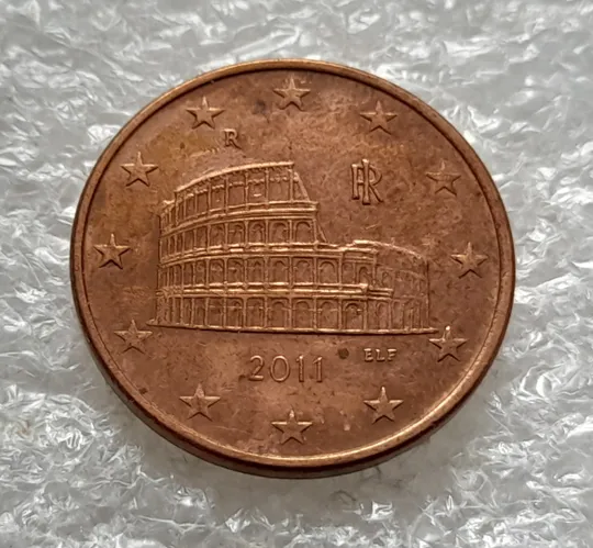 (1572) 5 євроцентів 2011 Італія, засмічення на реверсі (5 евроцентов 2011 Италия) Де купити