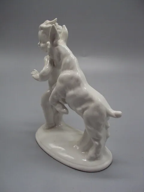 Фигура фарфор Германия Carl Scheidig KG Гревенталь мальчик путти и козлик ребенок с козленком №15458 З аукціону