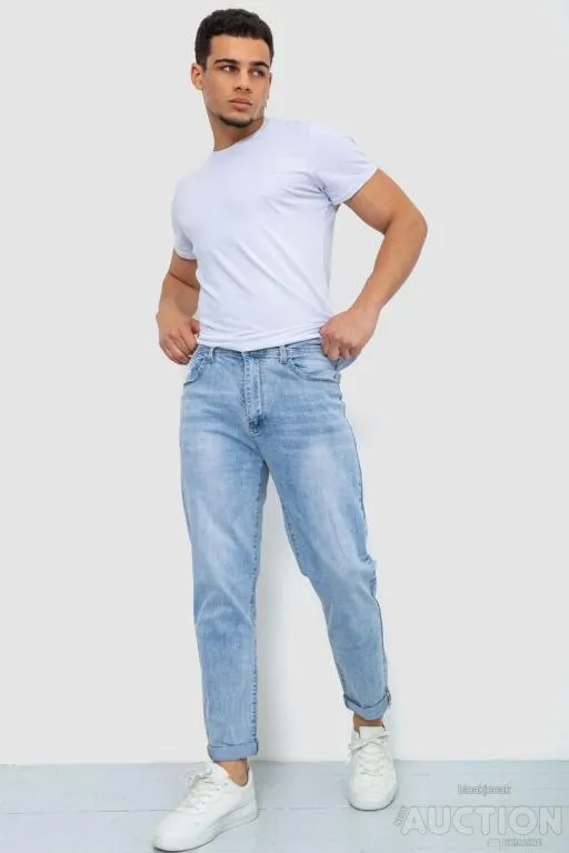Купити Джинсы мужские тонкие летние, цвет голубой, 244R8615