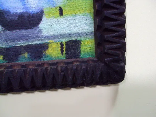 Картина сельский пейзаж жанровая сцена сельская жизнь пара и свиньи ДВП масло в резной раме №8 Де купити