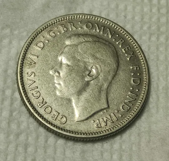 1946 год монета 1 флорин Австралия серебро король Британии Георг Шестой, nc137 Ціна