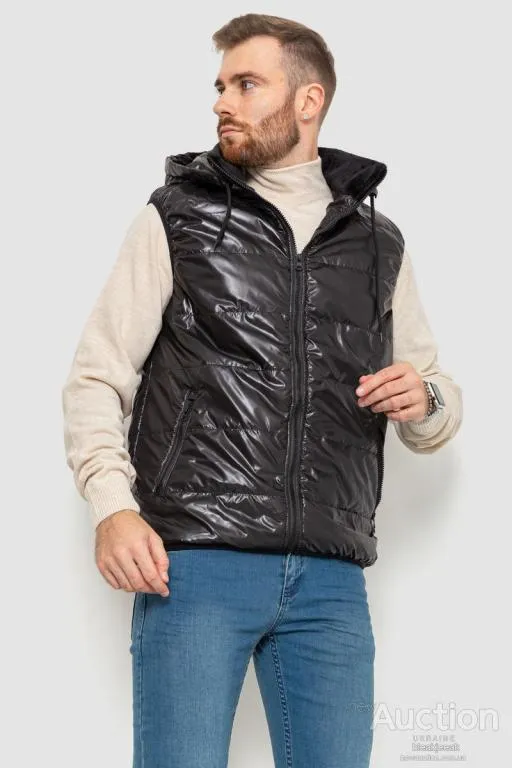 Жилетка мужская с капюшоном, цвет черный, 102R340-3 З аукціону