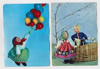 фото, ЛЯЛЬКИ /КУКЛЫ/ - В КОСМОС и ПРИЗНАНИЕ = 1968 р. = АСКИНАЗИ = чисті = 2 шт. ==