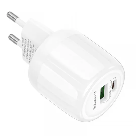 СЗУ Borofone BA93A Lustrous PD20W+QC3.0 (1USB-A/1C) З аукціону